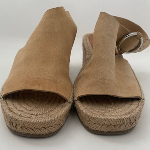 RAG & BONE Calla Dune Tan Suede Buckle Wedge Sandals Sz 37 / US 7-7.5 - Picture 5 of 16